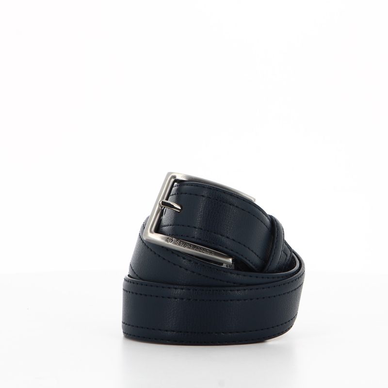 Product: SERGIO TACCHINI-Cinta uomo blu in VERA PELLE, con fibia nickel free