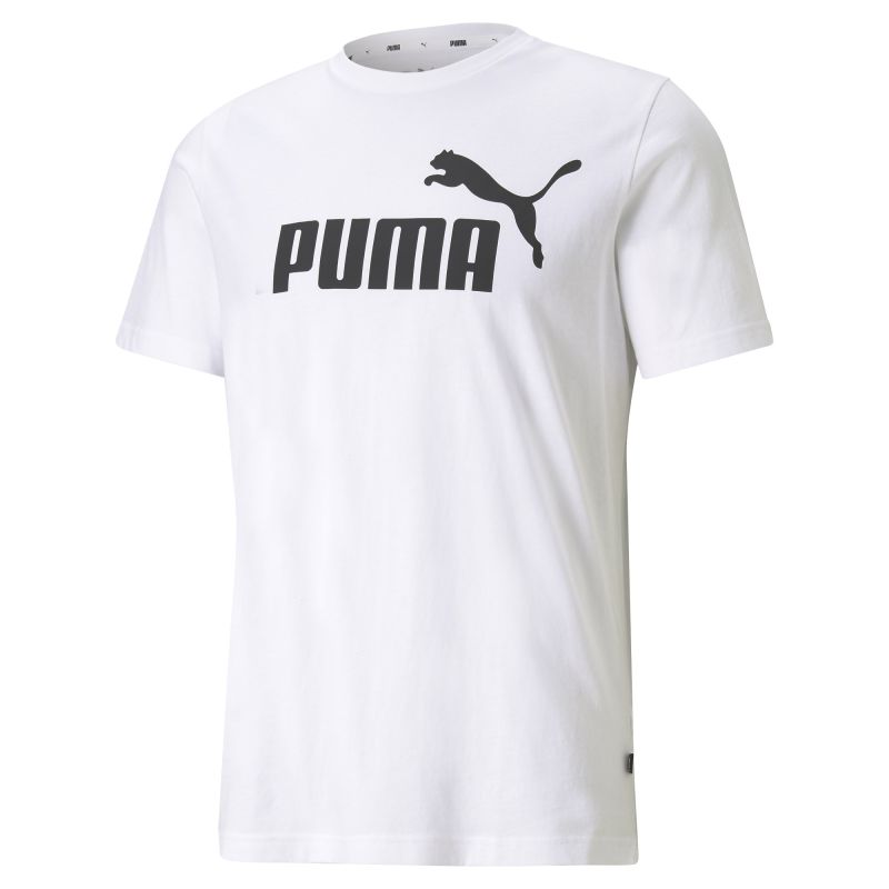 Product: PUMA - T shirt girocollo da uomo bianca in cotone con logo nero (1 of 3)
