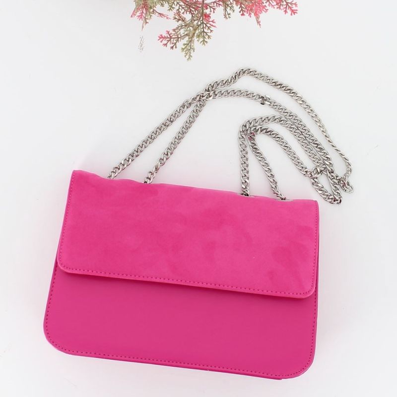 Product: TATOO - Tracolla fucsia multimateriale con patta, MADE IN ITALY (1 of 5)