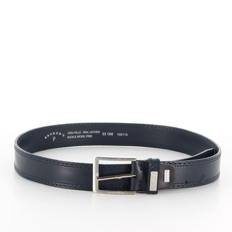 Product: BROKERS - Cinta in VERA PELLE con cuciture in tinta e fibbia nickel free (1 of 3)