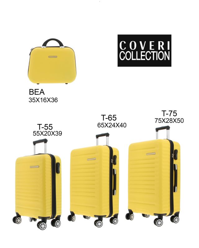 Product: COVERI COLLECTION - TROLLEY ABS GIALLO CON QUATTRO RUOTE DOPPIE E RIGHE ORIZZONTALI (1 of 6)