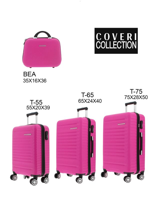 Product: COVERI COLLECTION - TROLLEY ABS FUXIA CON QUATTRO RUOTE DOPPIE E RIGHE ORIZZONTALI (1 of 6)