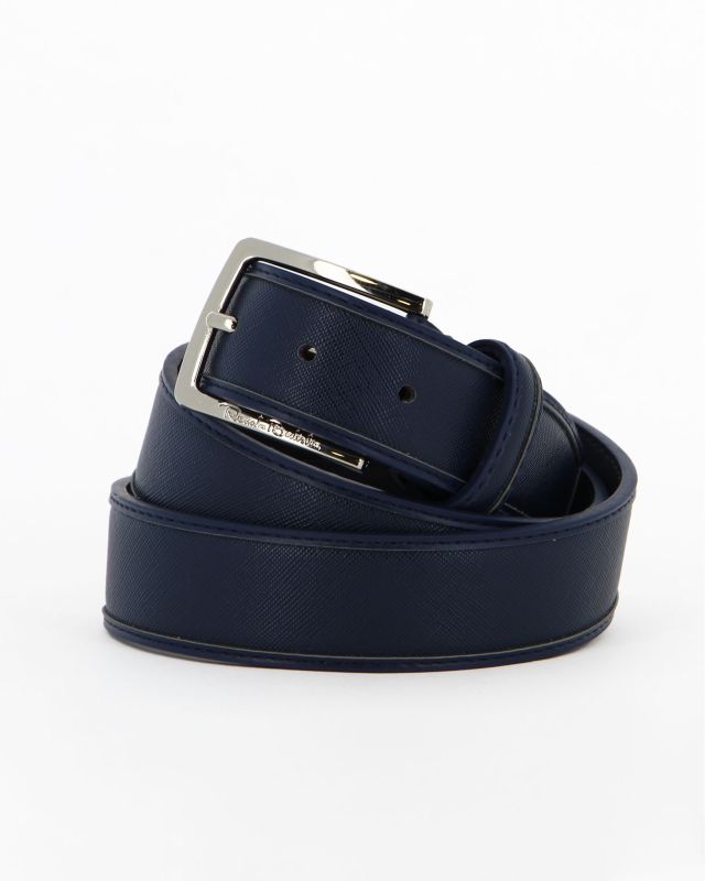 Product: RENATO BALESTRA - Cinta blu con fodera in VERA PELLE