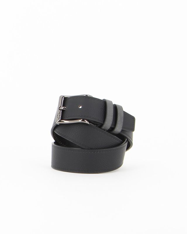 Product: RENATO BALESTRA - Cinta nera con fodera in VERA PELLE e fibbia grigia metallizzata