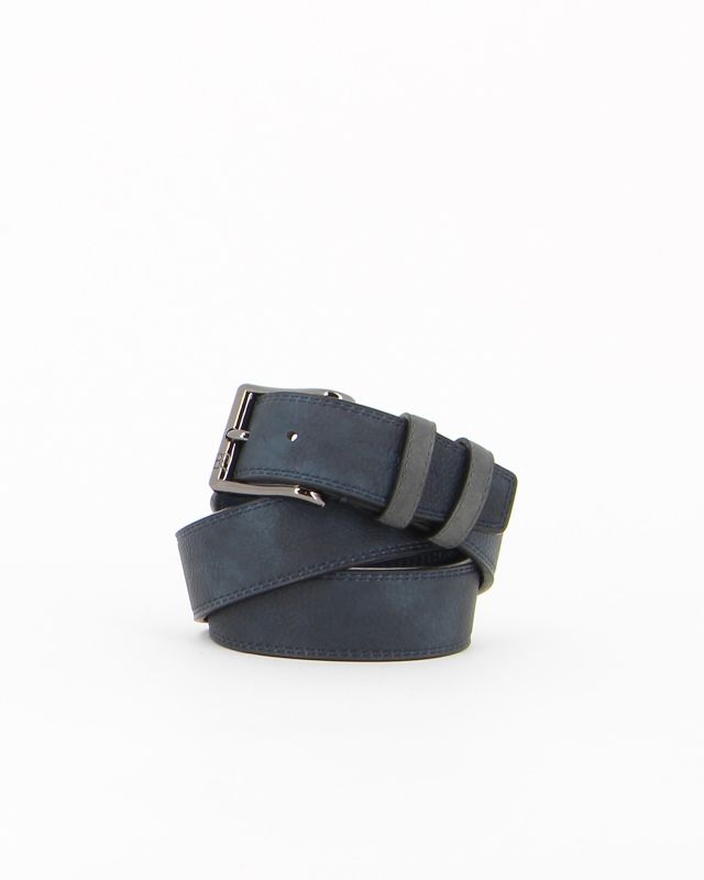 Product: RENATO BALESTRA - Cinta blu con fodera in VERA PELLE e fibbia grigia metallizzata