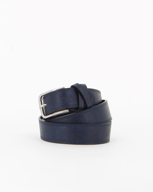 Product: RENATO BALESTRA - Cinta blu con fodera in VERA PELLE e bordo nero