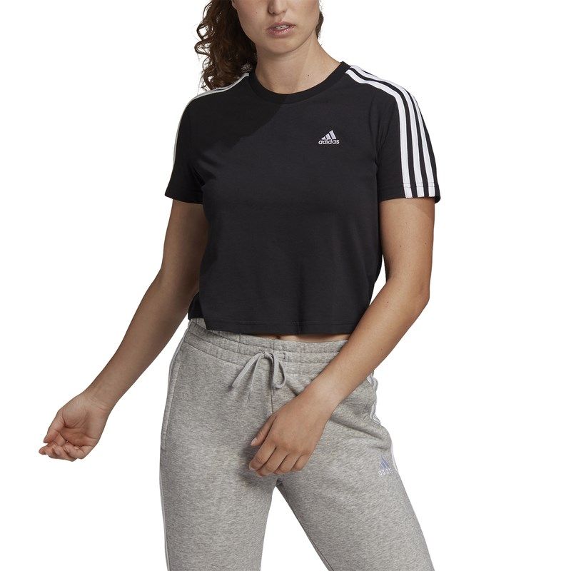 Product: ADIDAS - T-SHIRT ESSENTIALS LOOSE 3-STRIPES CROPPED - GL0777 (1 of 9)