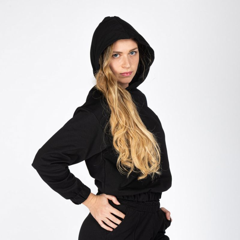 Product: MY JEWELS - DONNA FELPA NERA CON CAPPUCCIO (1 of 17)