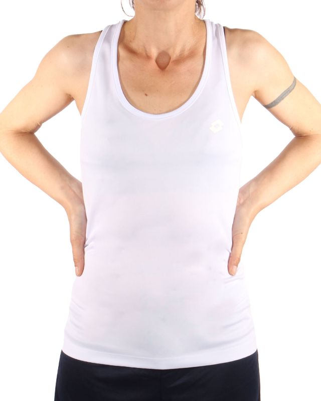 Product: LOTTO - Canotta sportiva da donna bianca in tessuto traspirante (1 of 3)