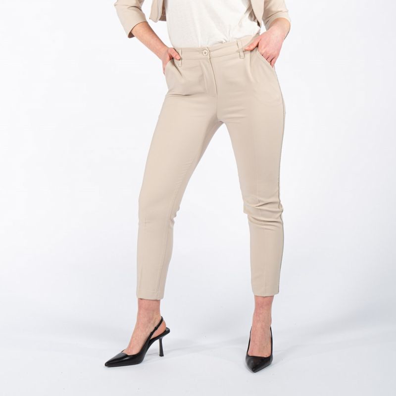 Product: PAQUITA - PANTALONE BEIGE DA DONNA CON TASCA AMERICA (1 of 7)