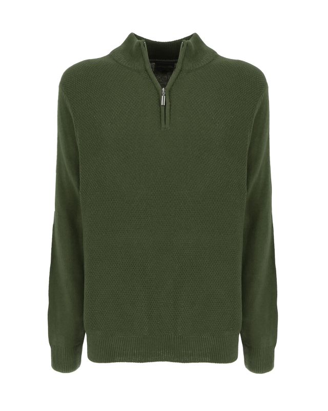 Product: BREZZA DI MARE - MAGLIA MANICA LUNGA MEZZA ZIP TESSUTO OPERATO FINEZZA F7 (1 of 3)