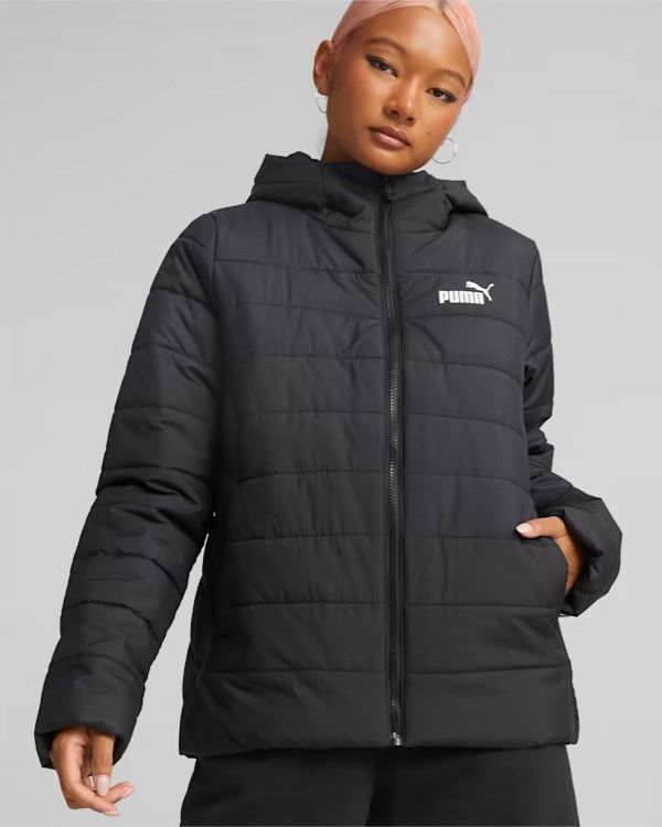 Product: PUMA - Giubbotto da donna nero idrorepellente con zip frontale e cappuccio (1 of 7)