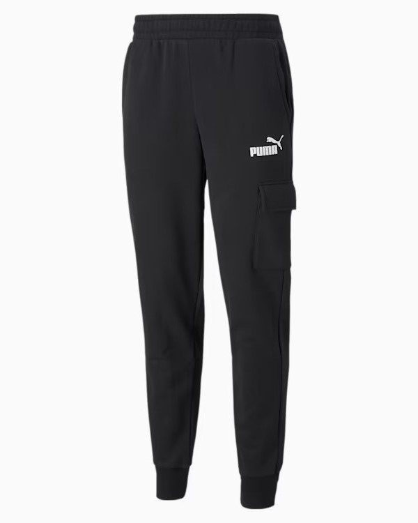Product: PUMA - Pantalone tuta cargo da uomo nera con logo bianco (1 of 7)