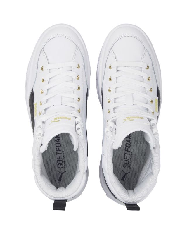 Product: PUMA KARMEN MID - Sneakers alta bianca e nera in VERA PELLE con dettagli oro (1 of 11)