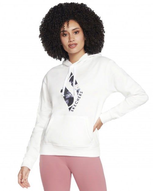 Product: SKECHERS - Felpa da donna bianca con cappuccio (1 of 3)