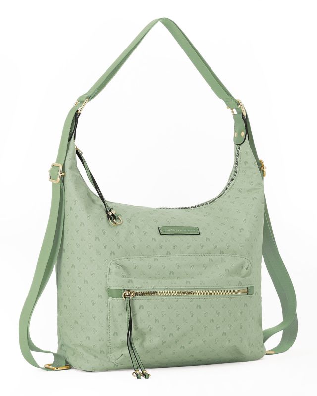 Product: CORTINA POLO STYLE - Borsa verde con tracolla e manico regolabili e tasca frontale (1 of 4)
