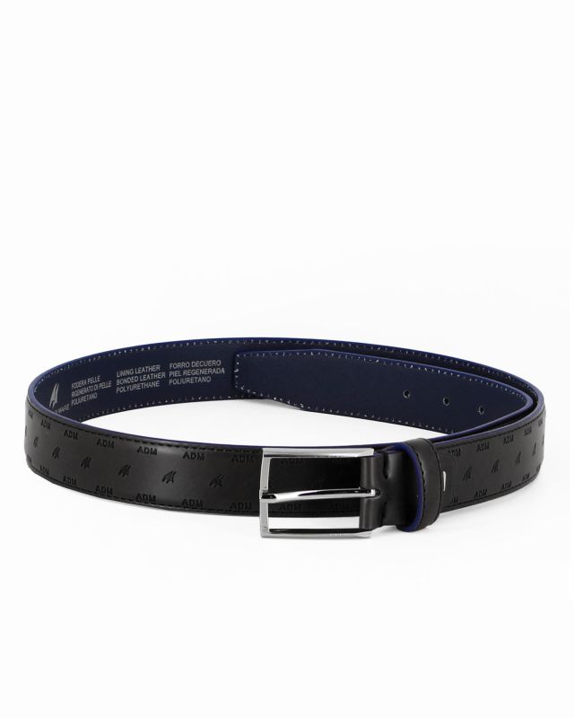 Product: ARMATA DI MARE - Cinta nera loggata con fodera in VERA PELLE (1 of 3)