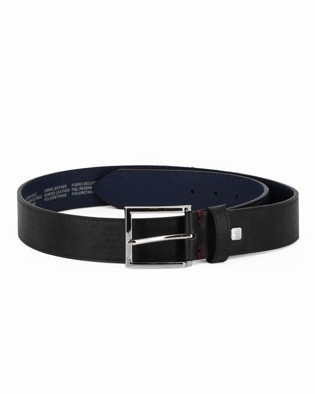 Product: ARMATA DI MARE - Cinta nera loggata con fodera in VERA PELLE (1 of 3)
