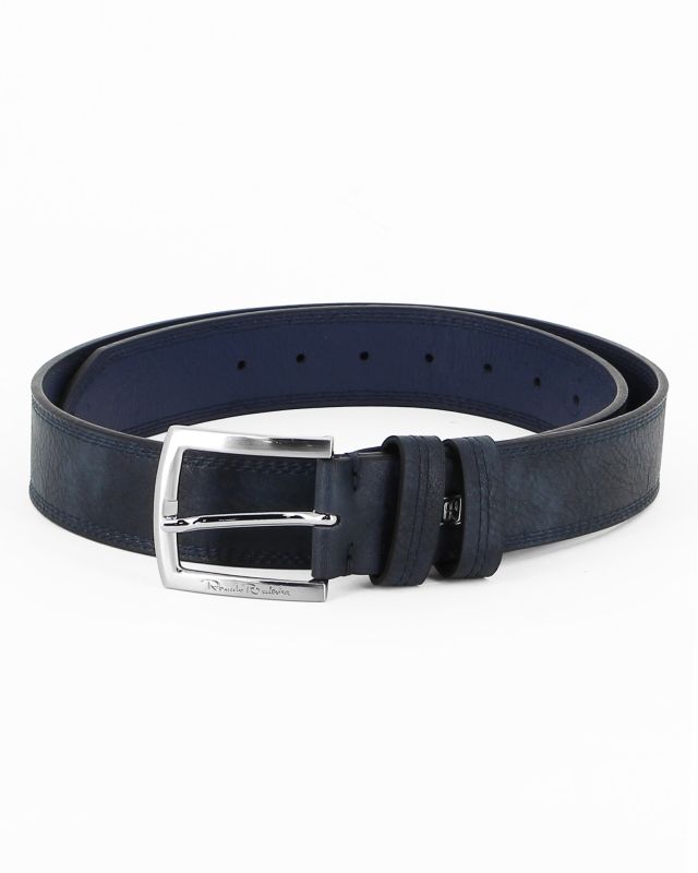 Product: RENATO BALESTRA - Cinta blu con fodera in VERA PELLE e bordo a contrasto (1 of 3)