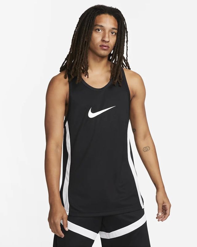 Product: NIKE - Canotta da uomo nera e bianca in tessuto traspirante (1 of 3)