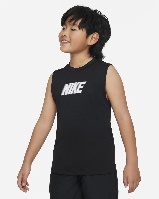 Product: NIKE - T-SHIRT SMANICATO DA BAMBINO DRI-FIT MULTI+ BLACK-WHITE - FB1281/010 (1 of 2)