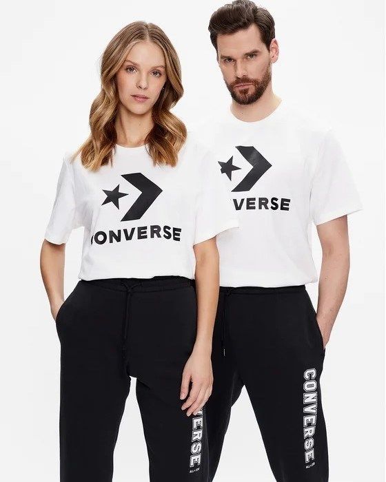 Product: CONVERSE - T-SHIRT MM STAR CHEVRON TEE BIANCA- 10025458_A03 (1 of 2)