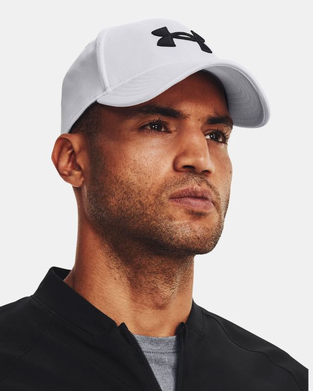 Product: UNDER ARMOUR - Cappello bianco in materiale traspirante con cinturino regolabile e logo nero (1 of 3)