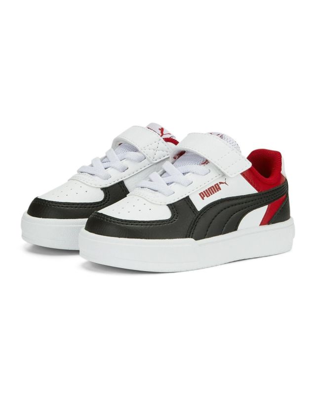 Product: PUMA - Sneakers da bambino bianca e rossa con logo nero e strappo, numerata 20/27 - CAVEN BLOCK AC+ INF (1 of 5)