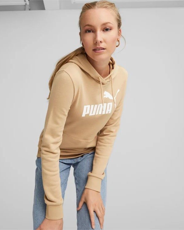 Product: PUMA - Felpa da donna beige con logo bianco e cappuccio (1 of 7)