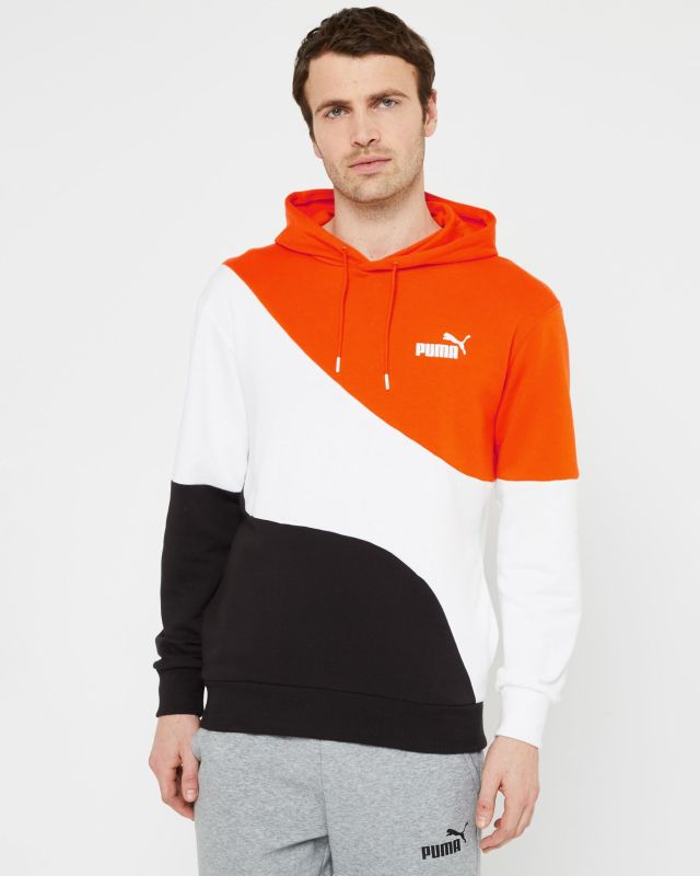 Product: PUMA - Felpa da uomo arancione nera e bianca con cappuccio (1 of 4)