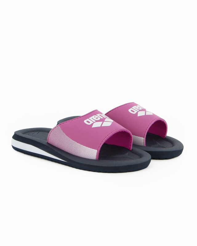 Product: ARENA - Ciabatte da bambina rosa e blu scuro con fascia frontale e logo bianco, numerata 30/35 - BEAT HOOK (1 of 5)