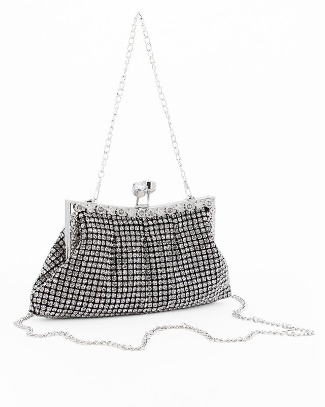 Product: DIVAS - Clutch nera rivestita di strass con chiusura a girello (1 of 16)