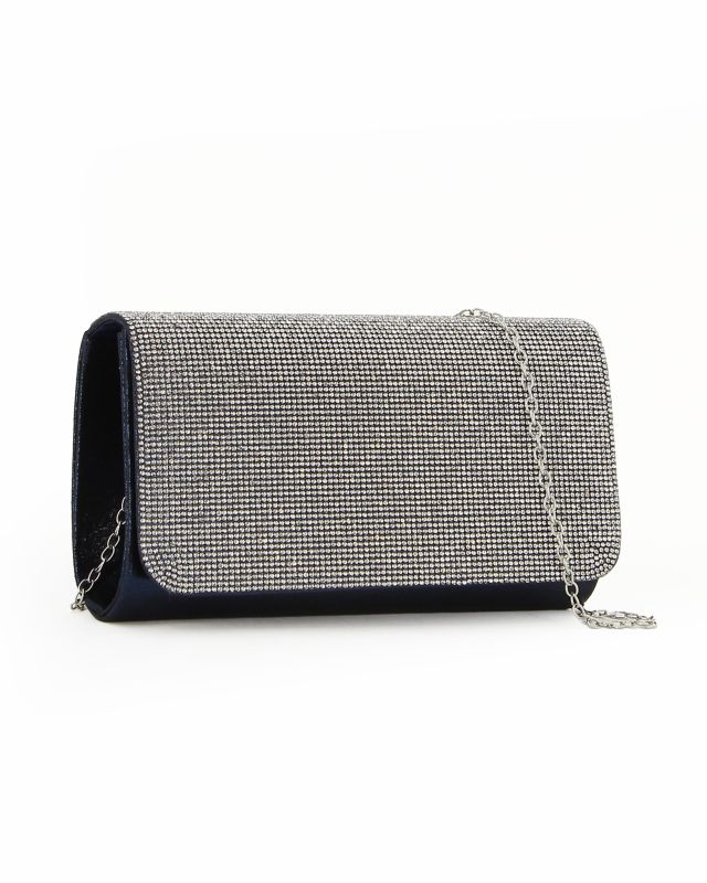 Product: DIVAS -  Pochette blu tutta strass con patta (1 of 4)