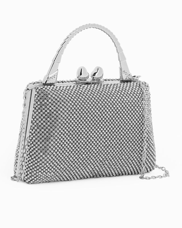 Product: DIVAS - Pochette silver tutta strass con un manico (1 of 4)