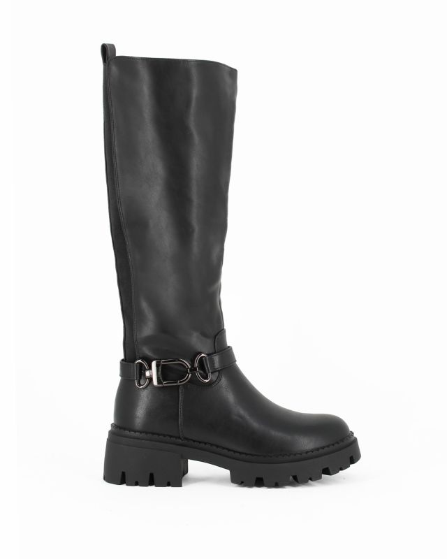 Product: MISS GLOBO - Stivale nero con gambale elasticizzato e zip laterale, tacco 5cm (1 of 8)