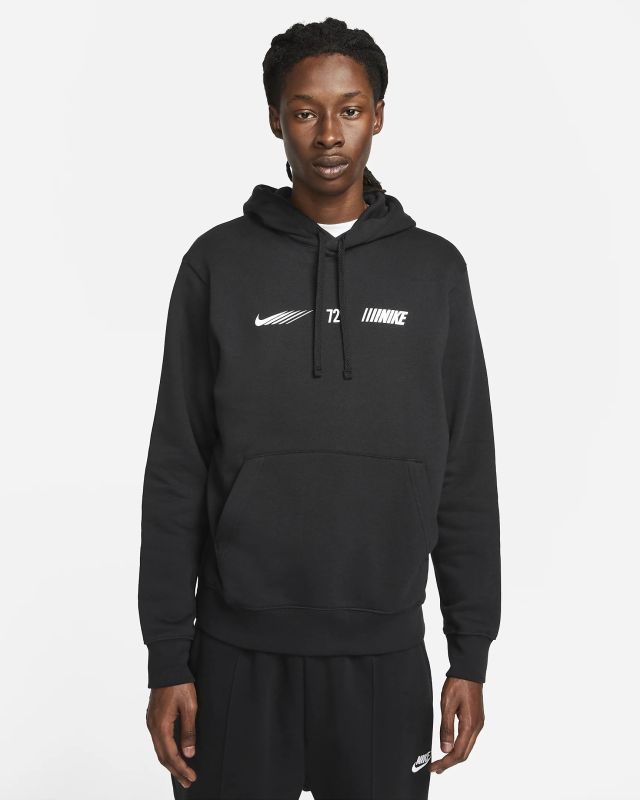 Product: NIKE - Felpa da uomo nera con cappuccio e logo bianco (1 of 4)