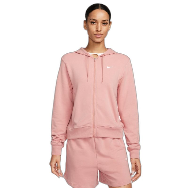 Product: NIKE - Felpa da donna rosa in tessuto traspirante con zip frontale e cappuccio (1 of 4)