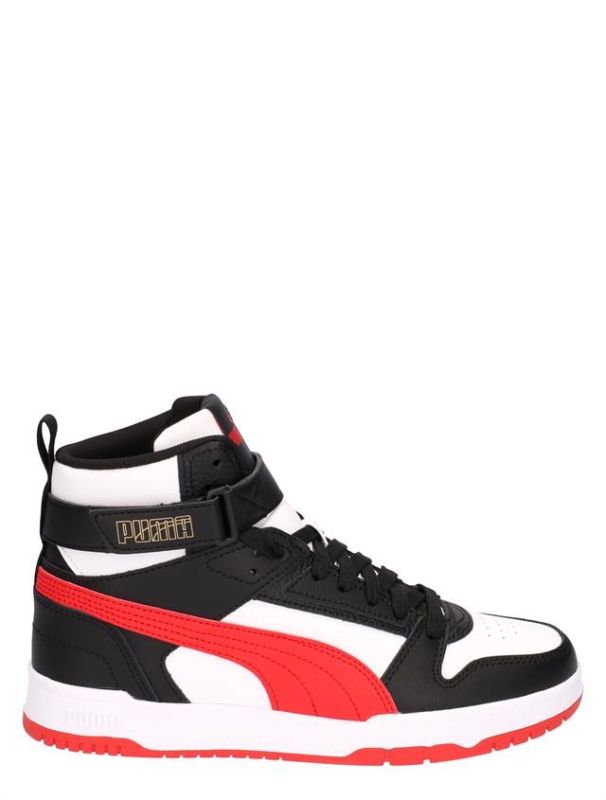 Product: PUMA - Sneaker alta nera e bianca con logo rosso e strappo, numerata 36/39 - RBD GAME JR (1 of 7)