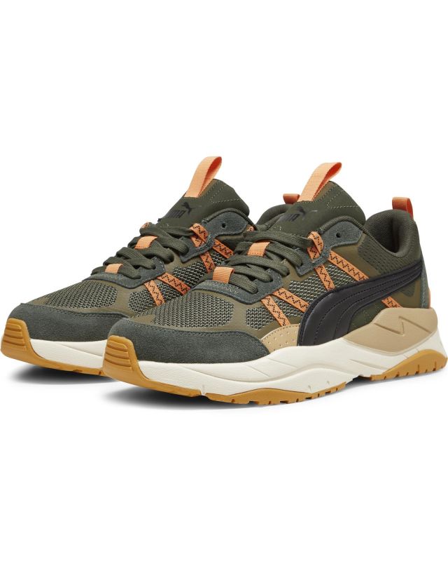 Product: PUMA - Sneaker da uomo verde scuro e nera con dettagli arancioni - X RAY TOUR (1 of 5)