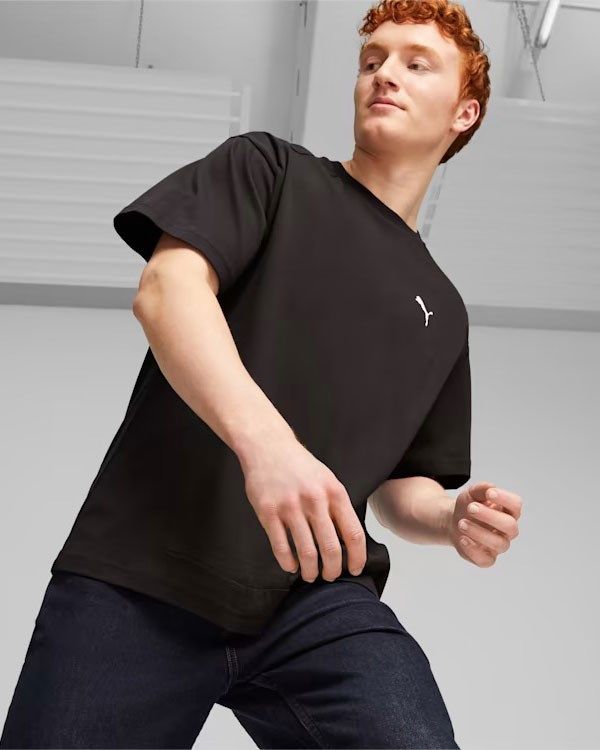Product: PUMA - T shirt da uomo nera relaxed fit con logo bianco (1 of 7)