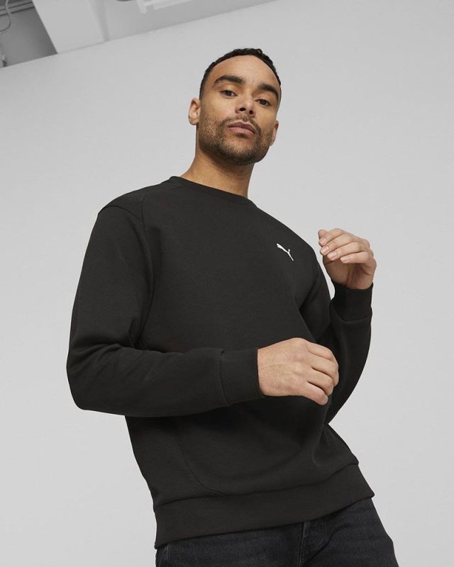 Product: PUMA - Felpa da uomo nera in cotone con logo bianco (1 of 7)