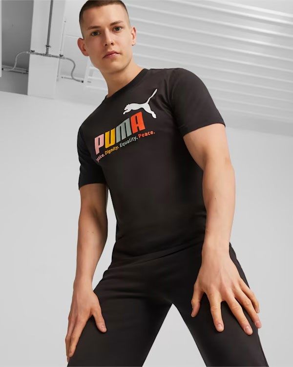 Product: PUMA - T shirt da uomo nera con logo colorato (1 of 2)