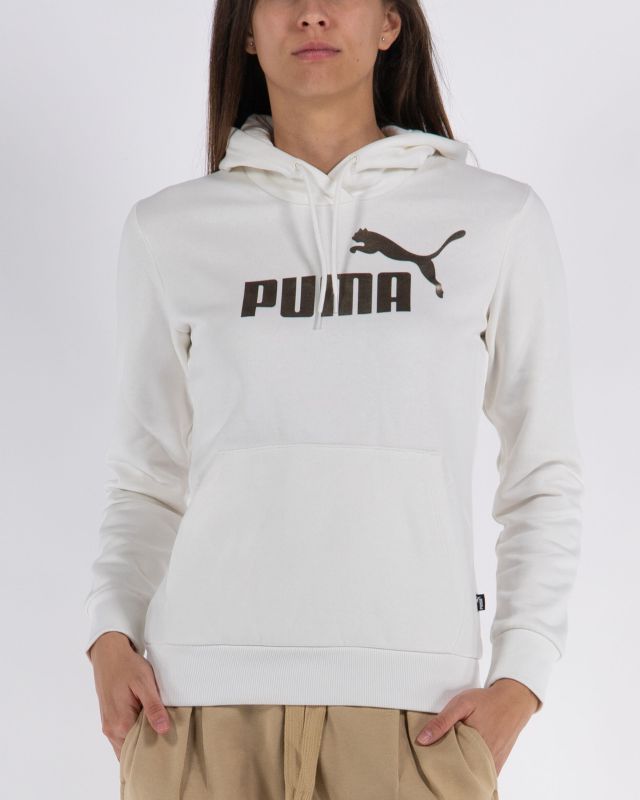Product: PUMA - Felpa da donna bianca con cappuccio e logo color bronzo (1 of 3)