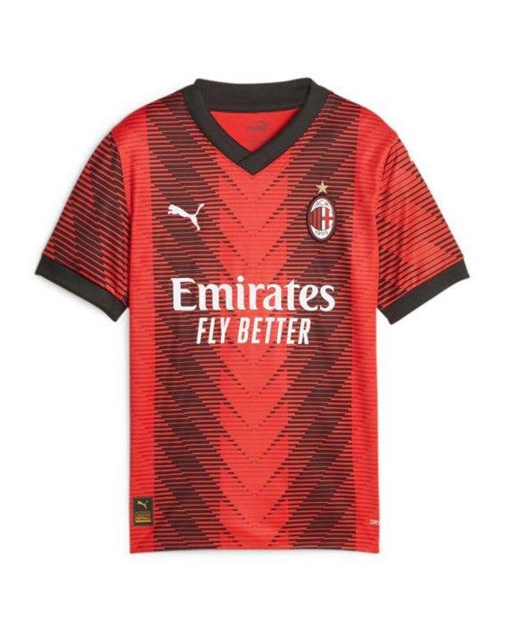 Product: PUMA - T shirt da calcio uomo nera e rossa in tessuto traspirante con logo Milan - HOME JERSEY (1 of 2)