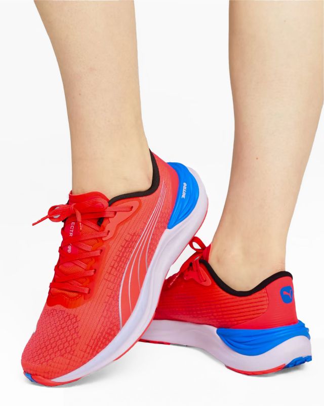 Product: PUMA - Scarpa da running donna rosa fluo e blu in mesh traspirante con intersuola in schiuma - ELECTRIFY NITRO 3 WNS (1 of 4)