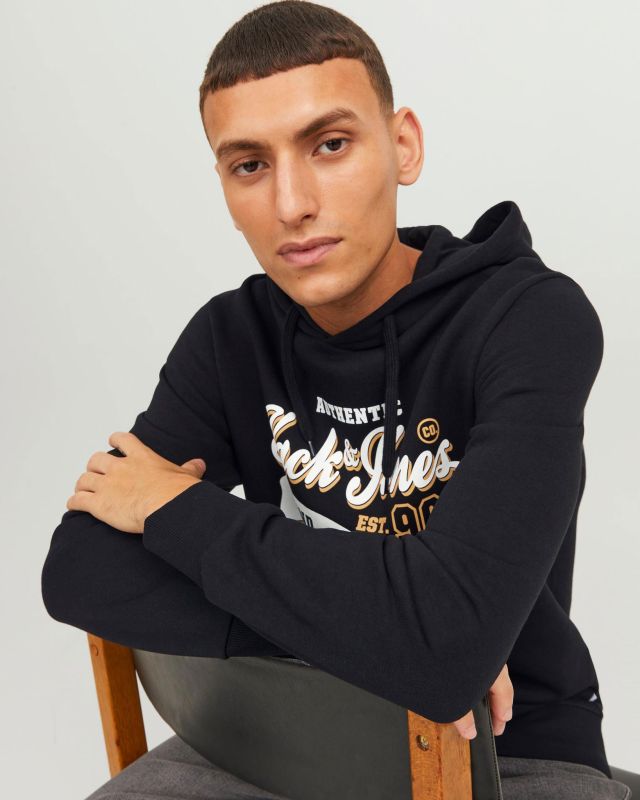 Product: JACK&JONES - FELPA NERA CON CAPPUCCIO (1 of 7)