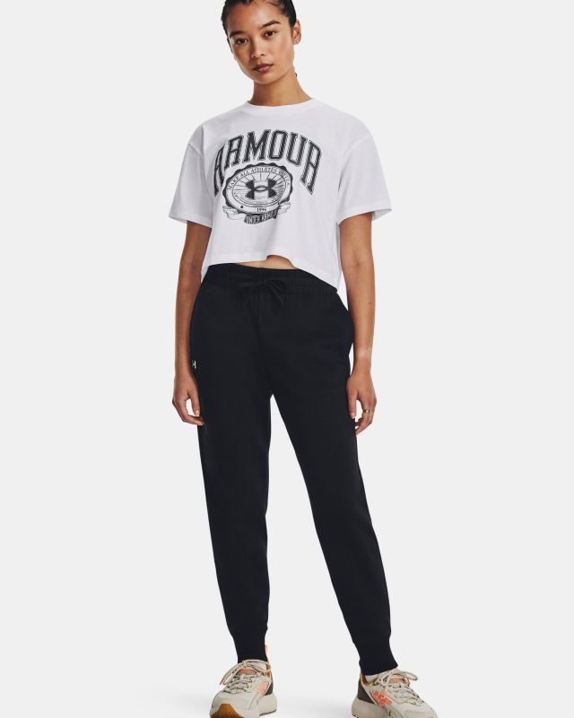 Product: UNDER ARMOR - Pantalone da donna nero felpato con elastico alle caviglie (1 of 6)
