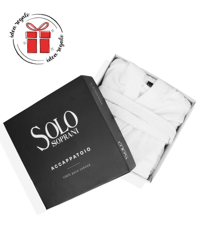 Product: SOLO SOPRANI - Accappatoio unisex con cappuccio bianco (1 of 4)