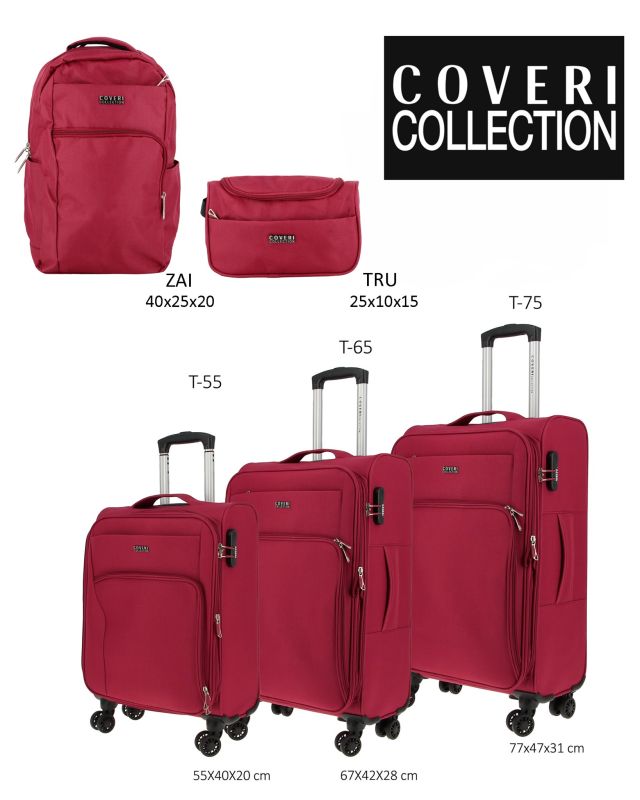 Product: COVERI COLLECTION - TROLLEY ROSSO IN TESSUTO ESPANDIBILE CON DOPPIA TASCA FRONTALE (1 of 8)