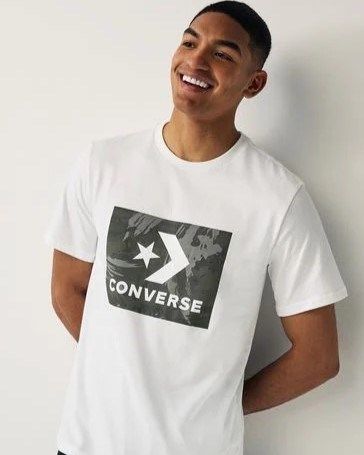 Product: CONVERSE - T shirt bianca da uomo con logo camouflage (1 of 3)